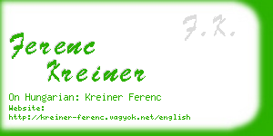 ferenc kreiner business card